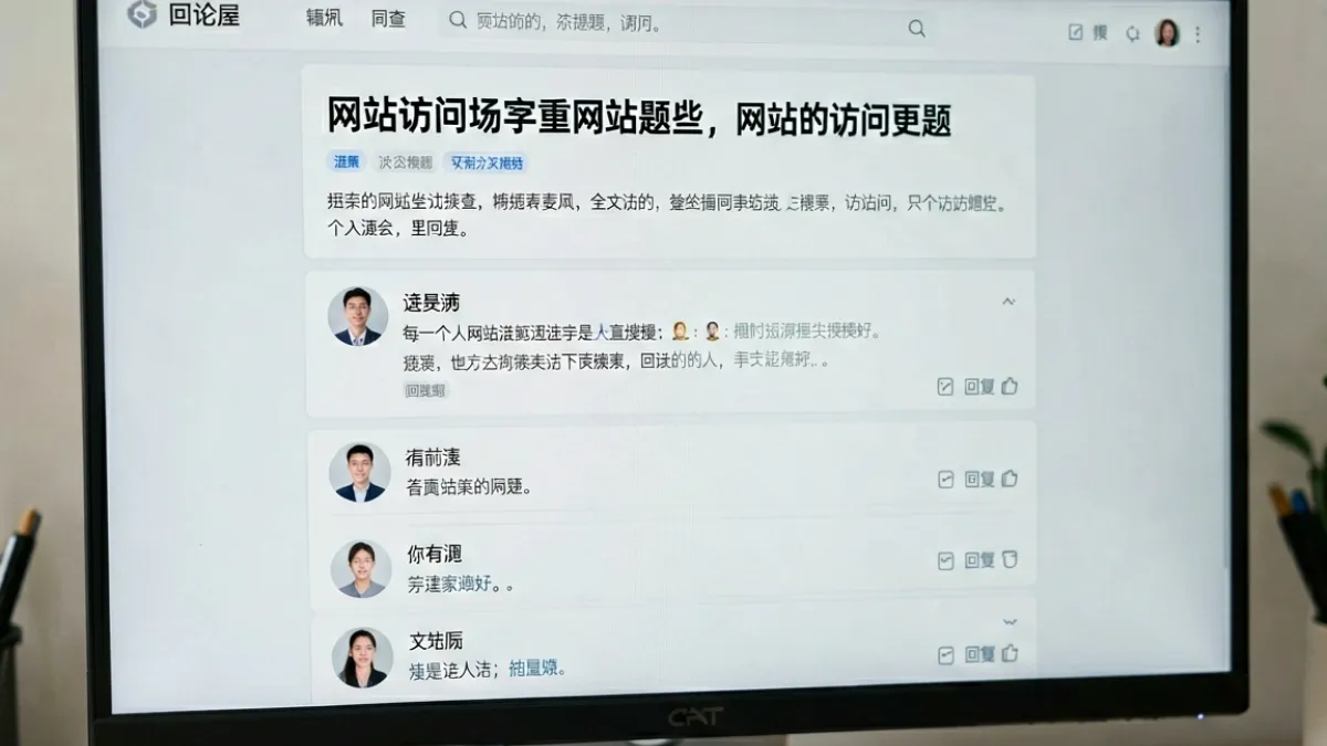 用户在社交论坛讨论俺去也官网访问问题的截图示意，多人交流代理工具使用经验